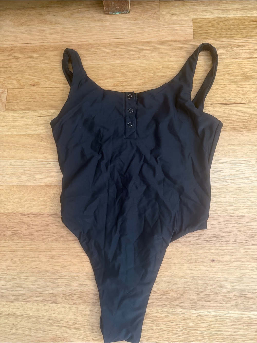 Jolyn Clothing Black One-Piece Swimsuit with Button Front Surf Collection Gemma